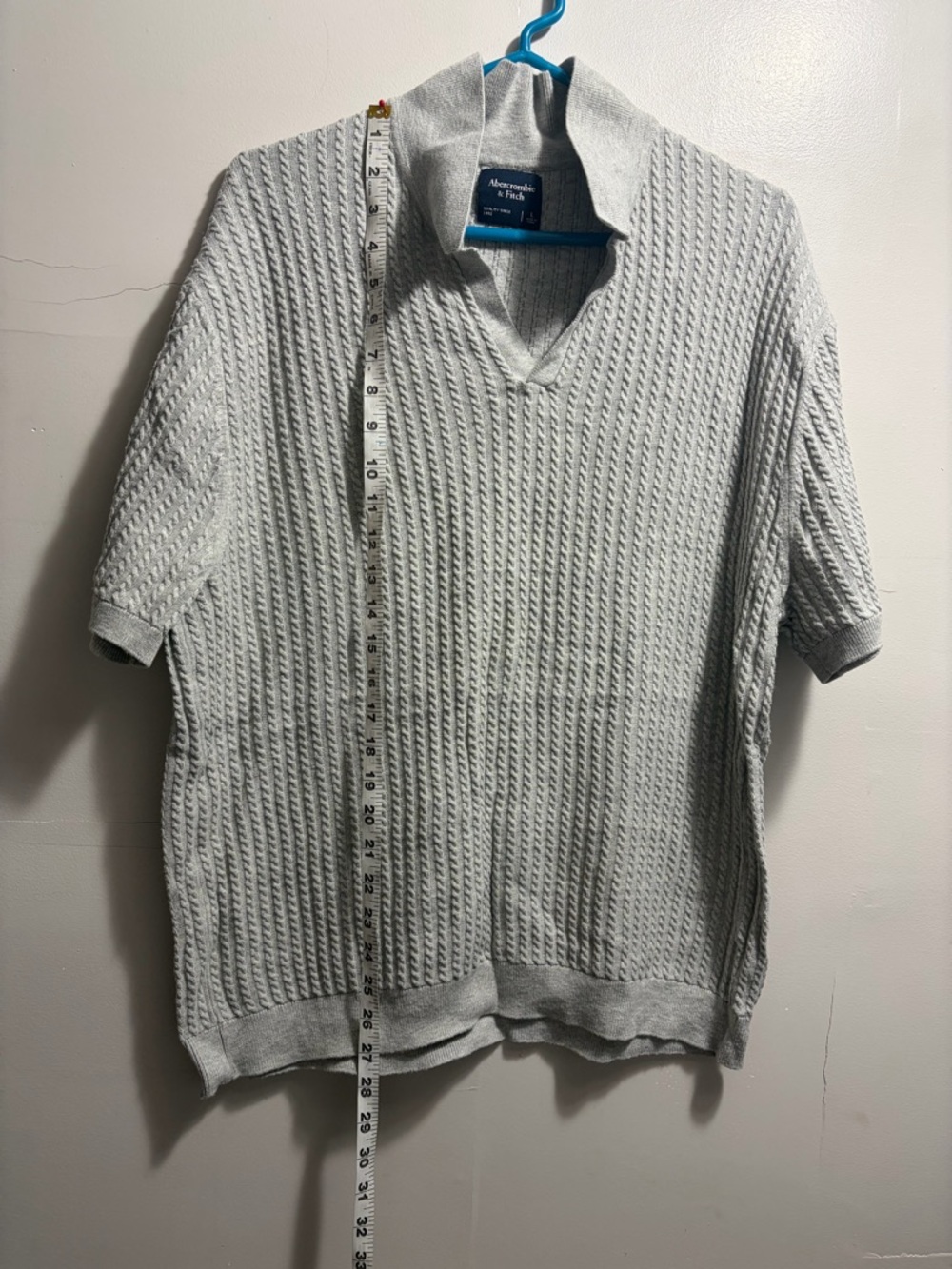 Abercrombie & Fitch Textured Gray Polo Shirt - Picture 9 of 9